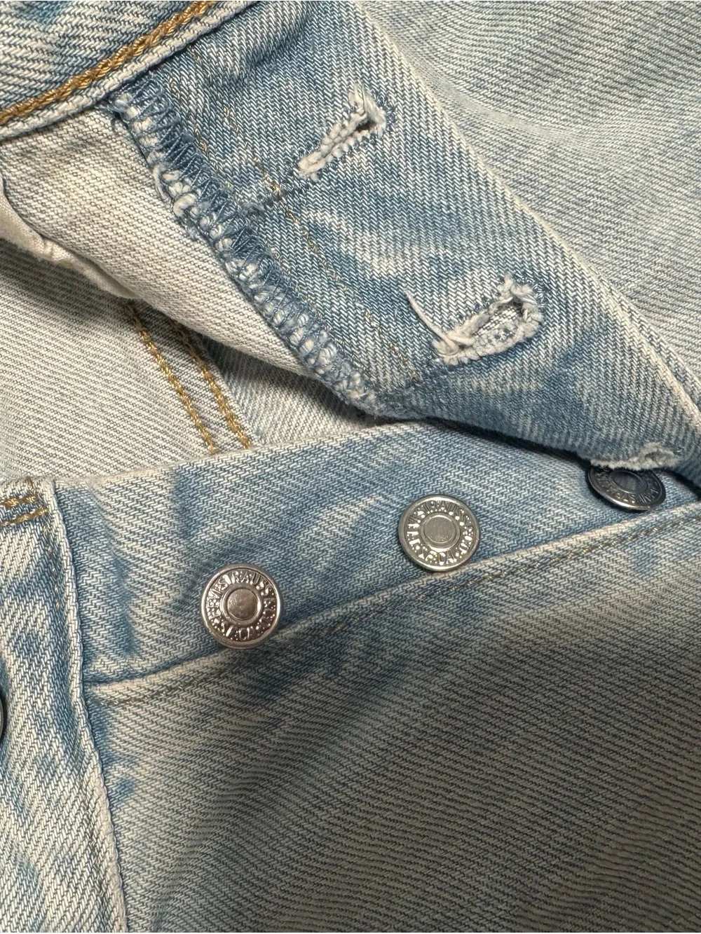 Levi's Light Blue Denim Frayed Cutoff Shorts